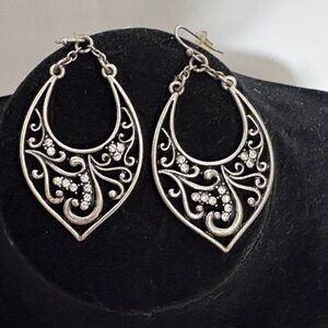 Premier Designs Retired Blissful Intricate Silver Earrings